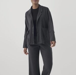 Pact Organic Cotton Airplane Blazer Large Gray Sustainable Layers